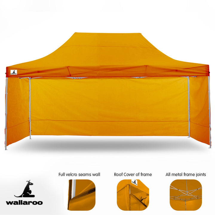 Wallaroo Gazebo Tent Marquee 3x4.5m PopUp Outdoor Orange