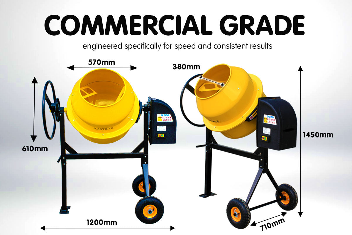 Kartrite 140L Cement Concrete Mixer Sand Gravel Portable 650W