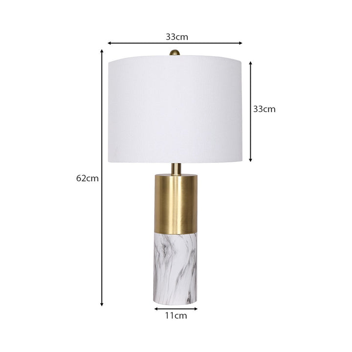 Sarantino Metal And Marble Table Lamp - White