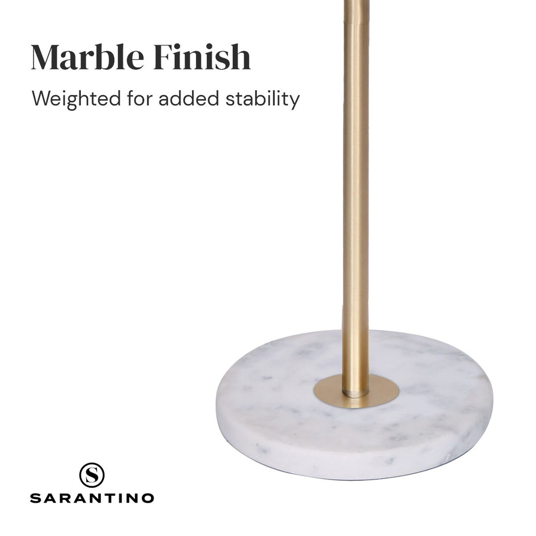 Sarantino Marble & Metal End Table Top Floor Lamp