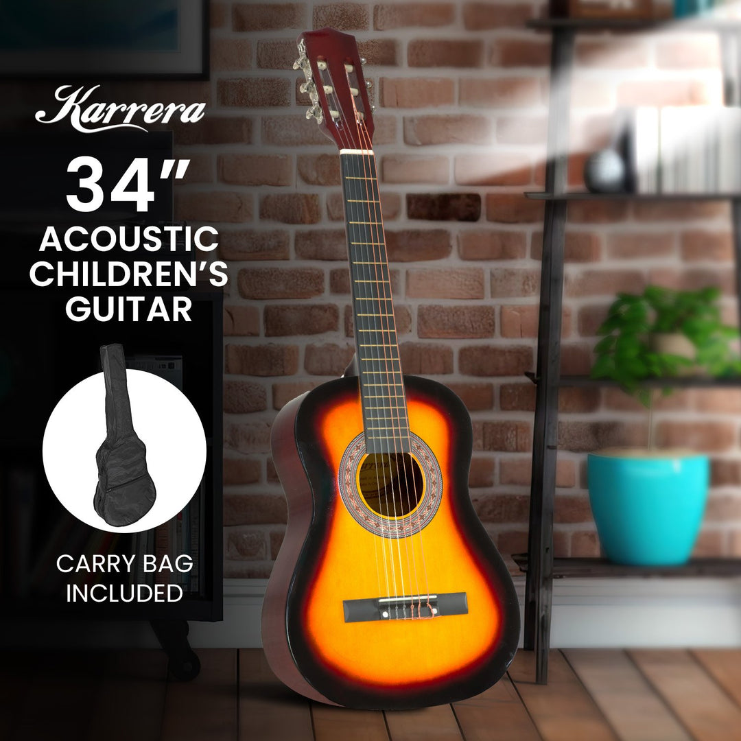 Karrera 34in Acoustic Wooden Childrens Guitar - Sunburst