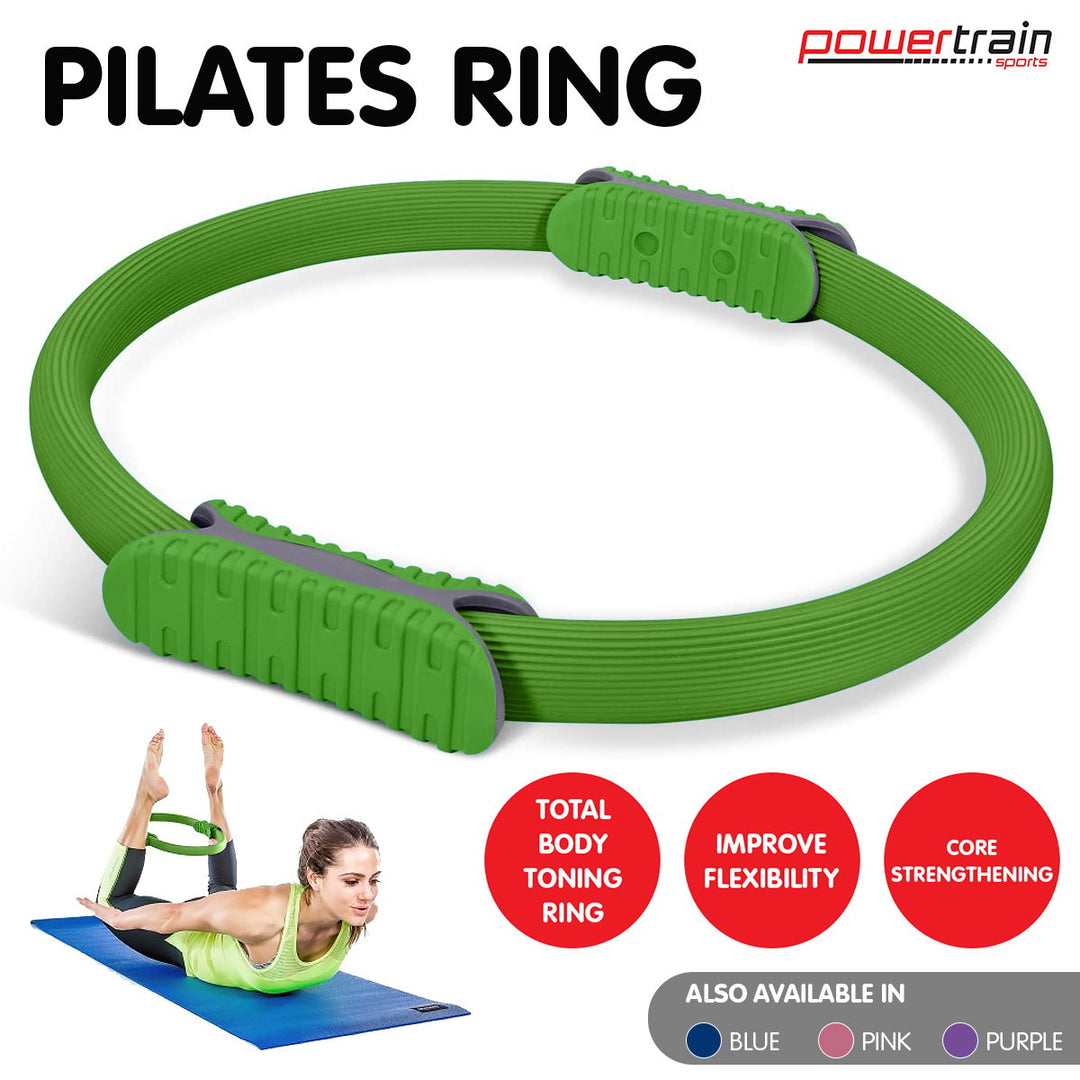 Powertrain Pilates Ring Band Yoga Home Workout Exercise Band Green