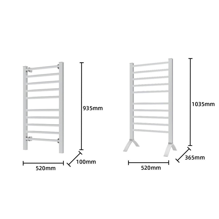 Pronti Heated Towel Rack With Timer Wall-mounted Freestanding Electric 160 Watts