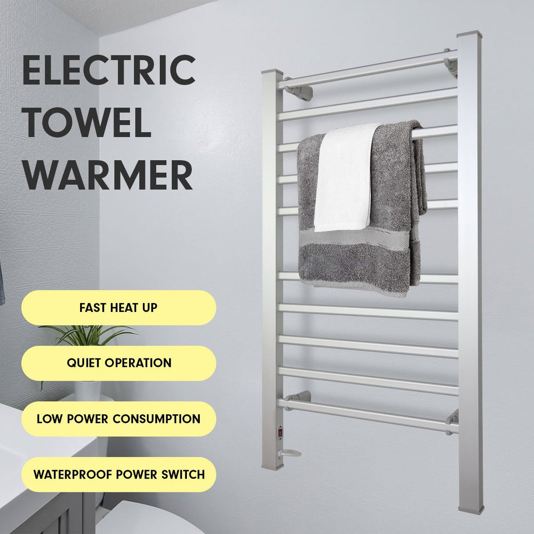 Pronti Heated Towel Rack With Timer Wall-mounted Freestanding Electric 160 Watts