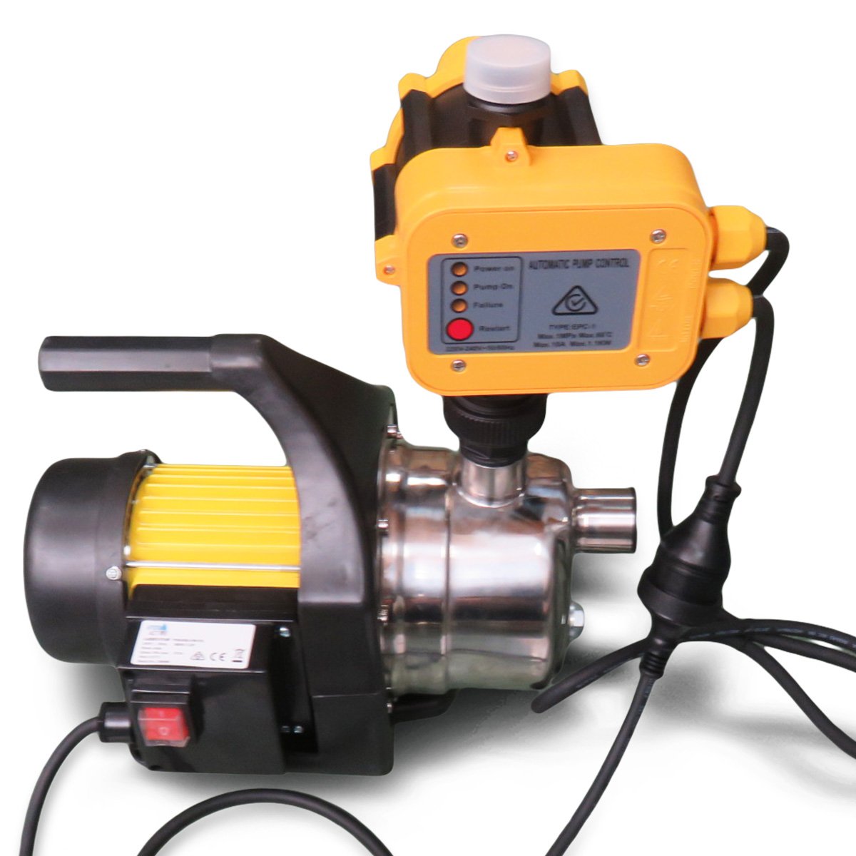 HydroActive 800w Stainless Auto Water Pump Pressure Electric Controller 70b -yellow