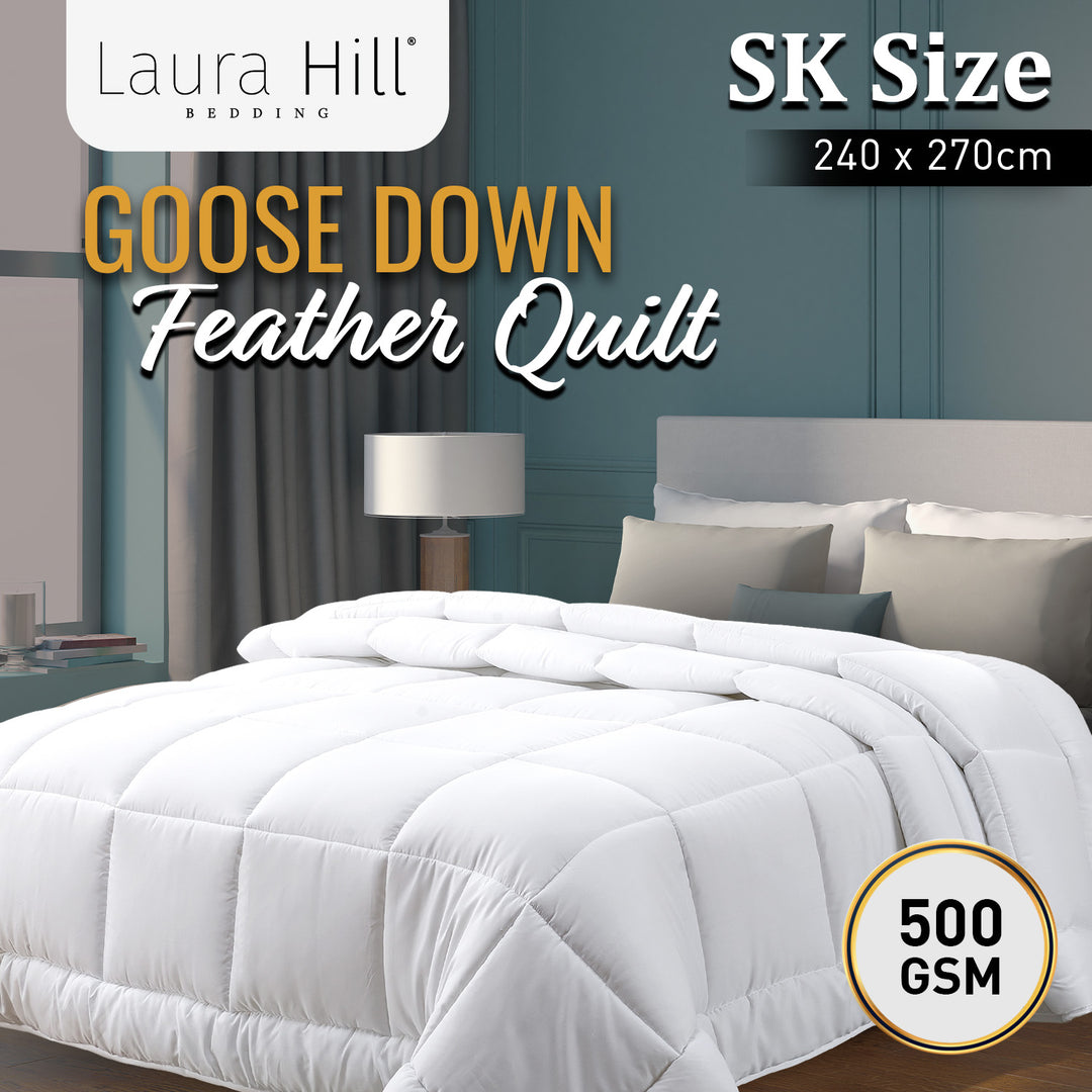 Laura Hill 500GSM Goose Down Feather Comforter Doona - Super King