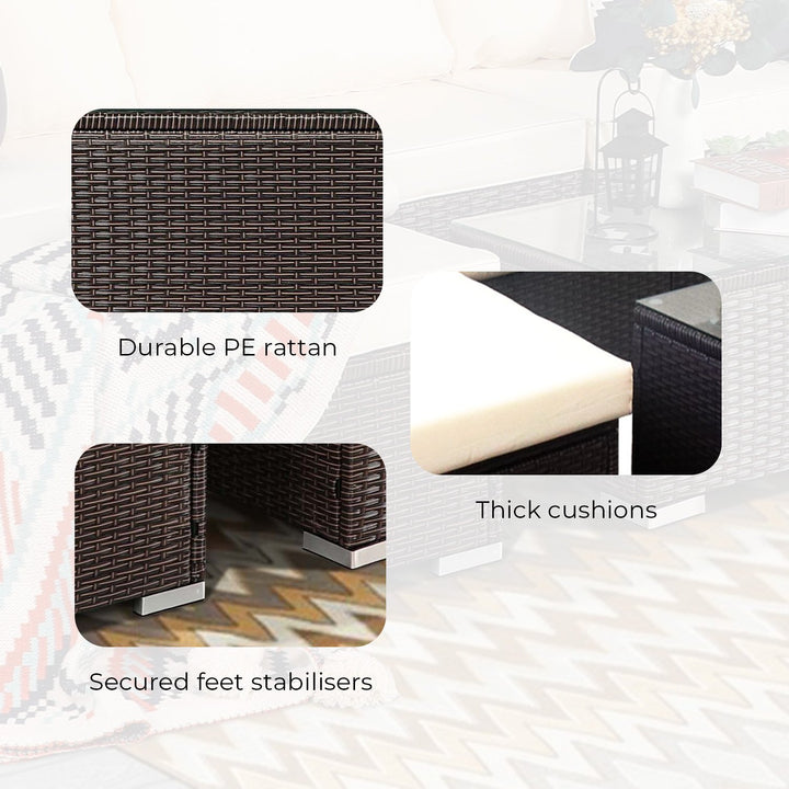 Sarantino 5pc Modular Outdoor Lounge Set PE Rattan - Brown