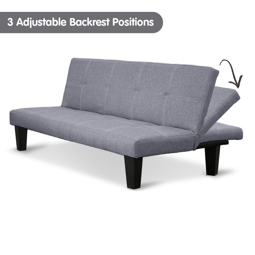 Sarantino Sofa Bed Lounge Couch Futon Furniture Seat Adjustable Suite Dark Grey