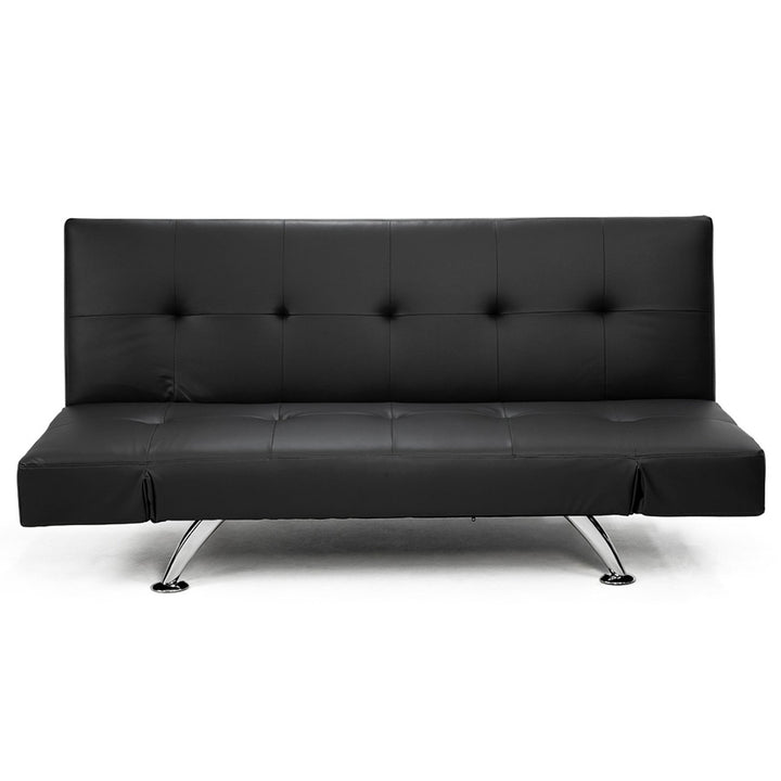 Sarantino Brooklyn Sofa Bed Faux Leather Lounge Couch Futon Furniture Adjustable Suite Bk