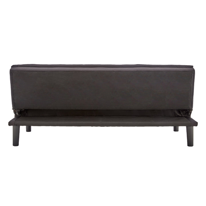 Sarantino 3 Seater Modular Faux Linen Fabric Sofa Bed Couch - Black