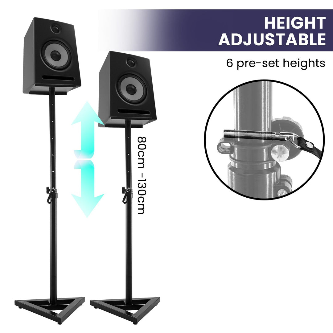 Karrera Adjustable Floor Speaker Stand Surround Sound - Black