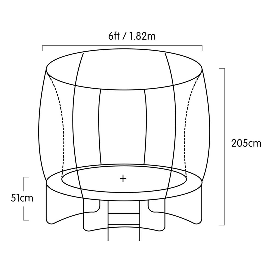 Kahuna Classic 6ft Outdoor Round Orange Trampoline Safety Enclosure