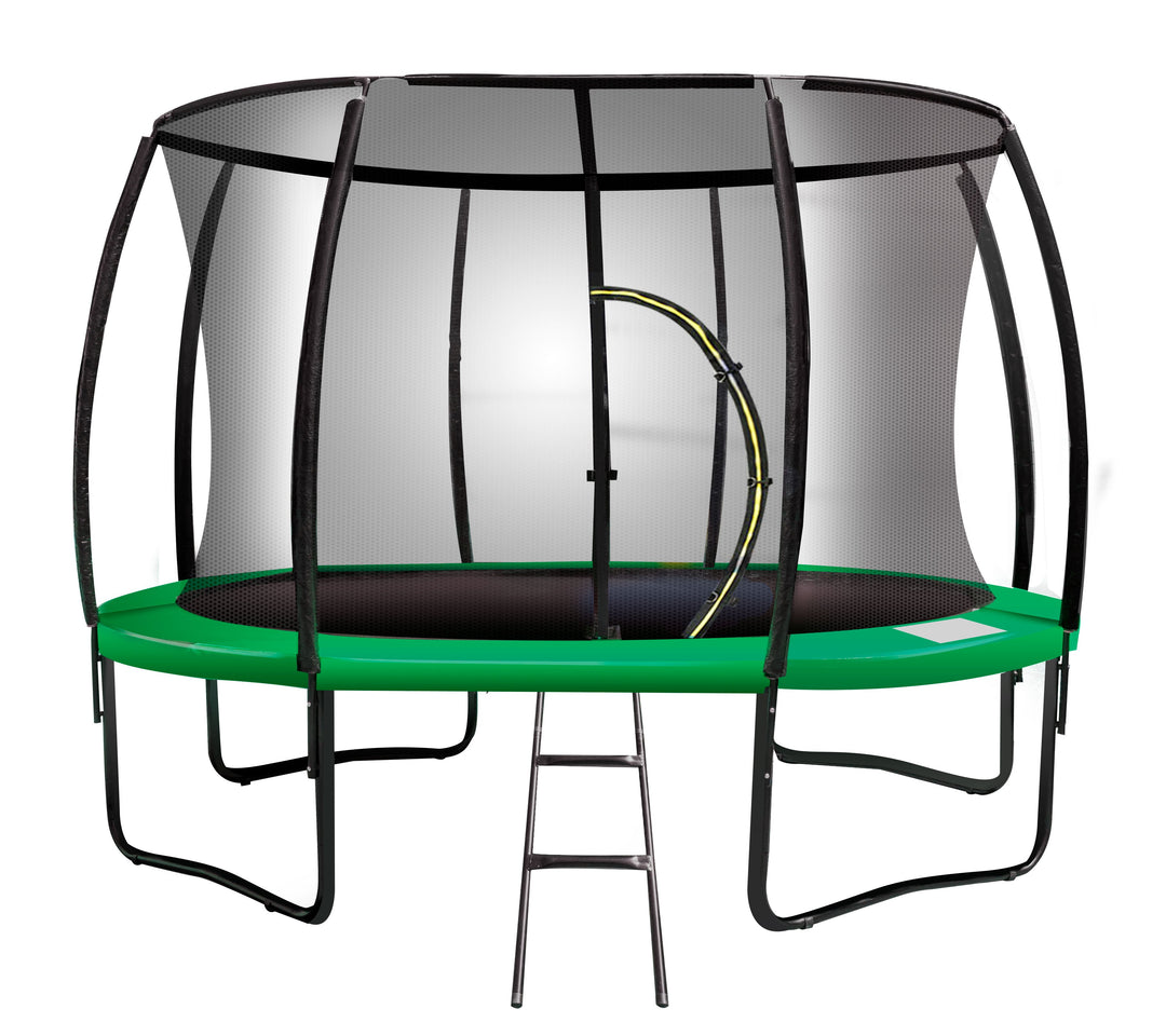 Kahuna 14ft Trampoline Free Ladder Spring Mat Net Safety Pad Cover Round Enclosure - Green