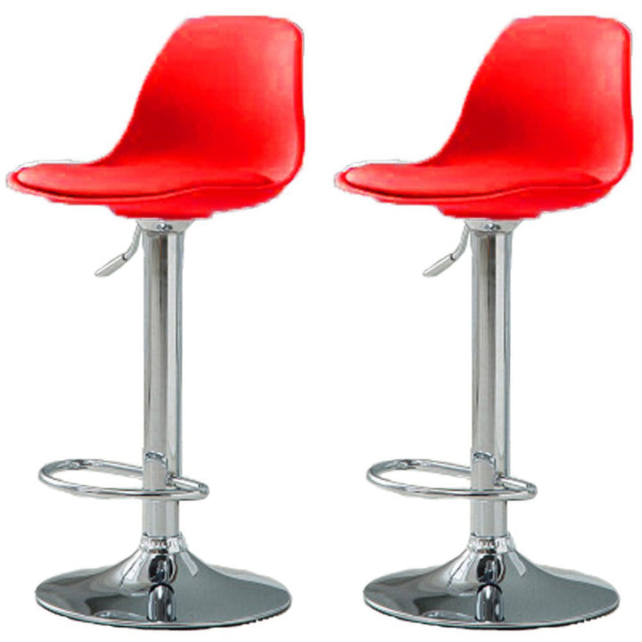 Bar Stools Kitchen Bar Stool Leather Barstools Swivel Gas Lift Counter Chairs x2 BS8402 Red