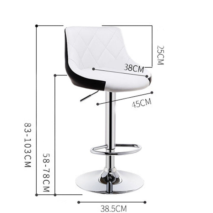 Bar Stools Kitchen Bar Stool Leather Barstools Swivel Gas Lift Counter Chairs x2 BS8403 White