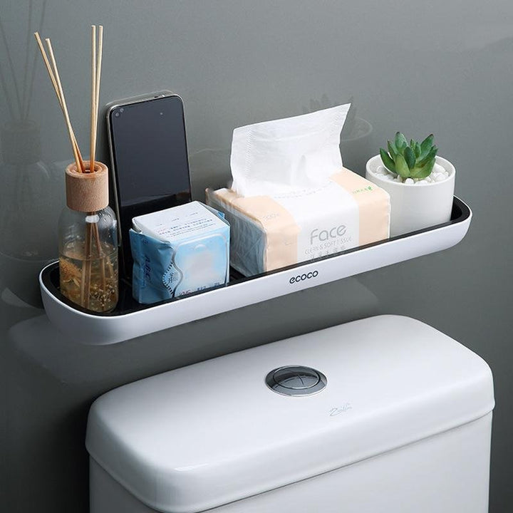 Bathroom Shelves Organizer Wall Mount Home Towel shelf Shampoo Rack With Towel Bar Storage Rack Bathroom Accessories 2xTape Only