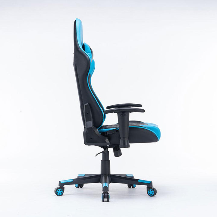 Gaming Chair Ergonomic Racing chair 165° Reclining Gaming Seat 3D Armrest Footrest Blue Black