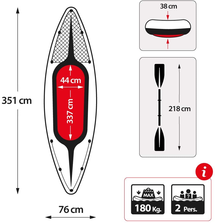 Intex Sports Challenger K2 Inflatable Kayak 2 Seat Floating Boat Oars River/Lake 68306NP