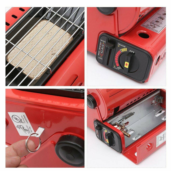 Portable Butane Gas Heater Camping Camp Tent Outdoor Hiking Camper Survival Black AU