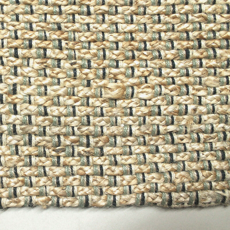 Hand Braided Jute Runner with Green Textured Weave 50 x 120 cm