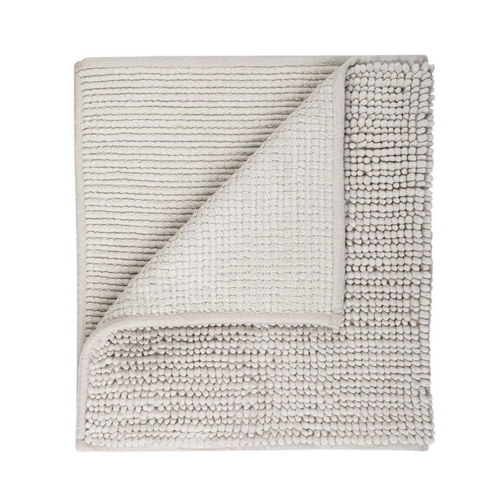 Microfiber Shower & Bathroom Bath Mat Non Slip Soft Pile Design (Light Grey)