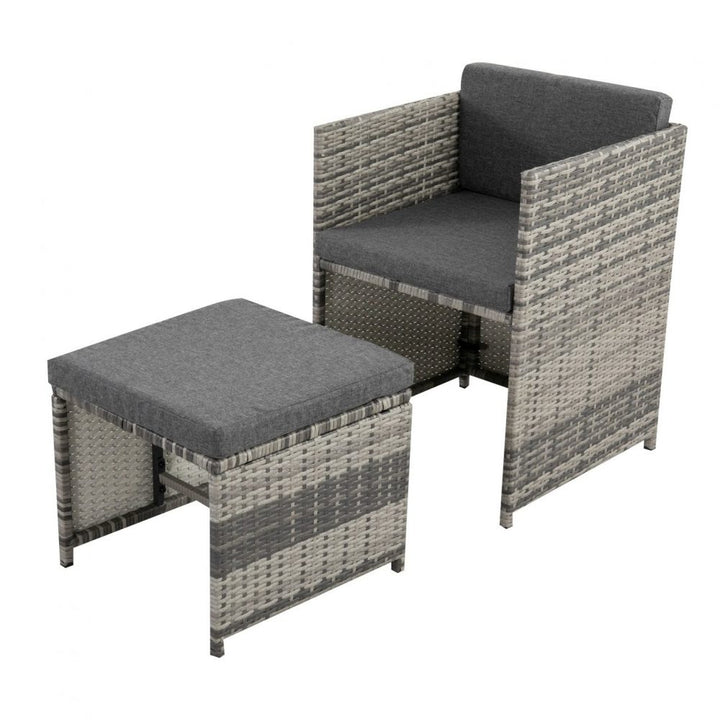 Bali 11 Piece Outdoor Dining Set-Grey