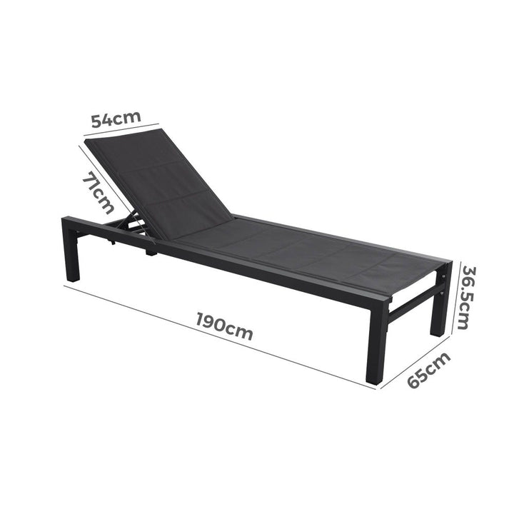 Adjustable Outdoor Sun Lounger in Aluminium Dark Grey