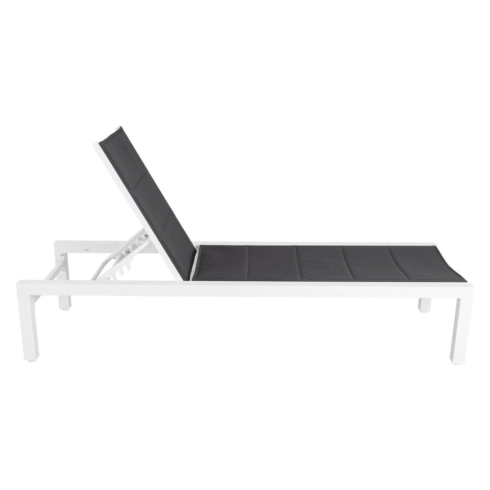 Adjustable Outdoor Sun Lounger in Aluminium White