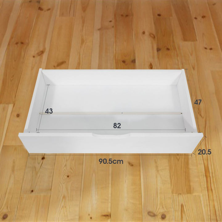 2 x Wooden Bed Frame Storage Trundle Drawers-White