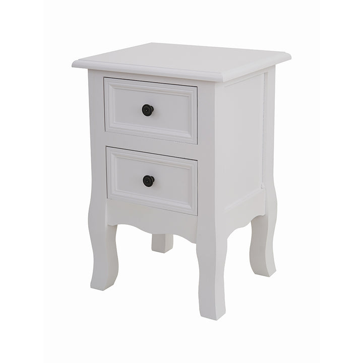 French Bedside Table Nightstand White Set of 2