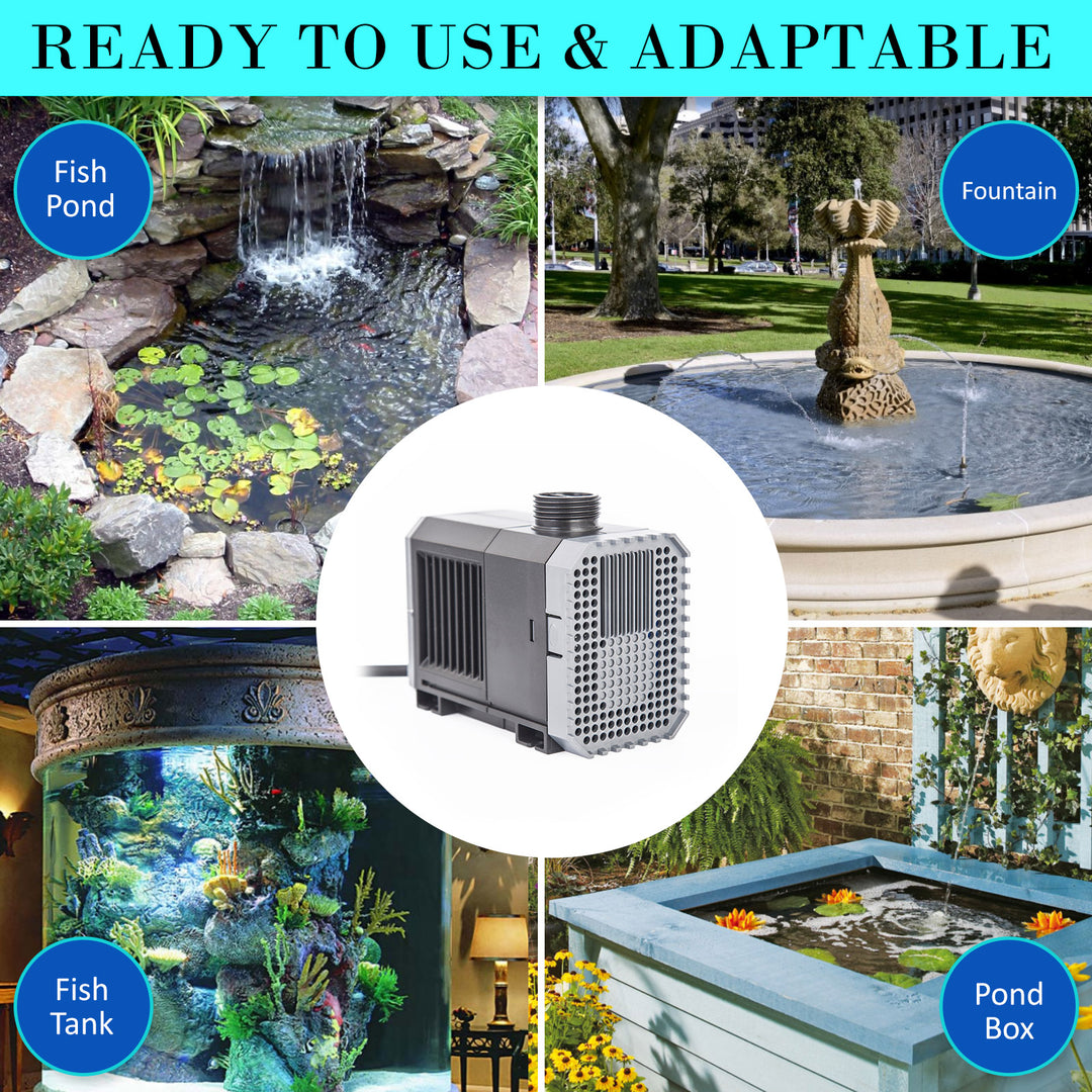 Aquarium Submersible Pond Water Pump 5000L/H 80W 3.8m