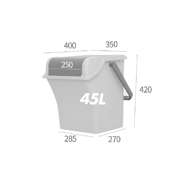 2 Set 45L Stackable Recycle Bin Brown Rubbish Open-Touch Flip Lid