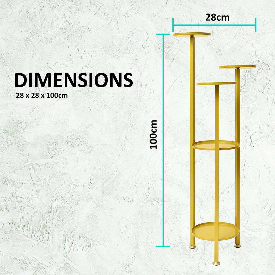 Plant Stand 100cm Planter Shelf Rack Display Steel 5 Tier GOLD