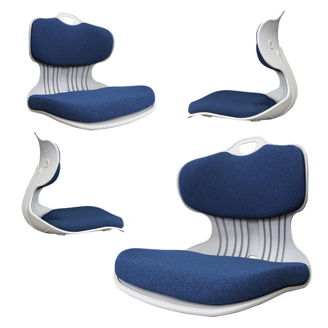 4X Slender Chair Posture Correction Seat Floor Lounge Padded Stackable BLUE