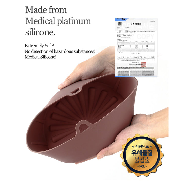 Airfryer Reusable Silicone Pot Large Chocolate Nonstick Nontoxic