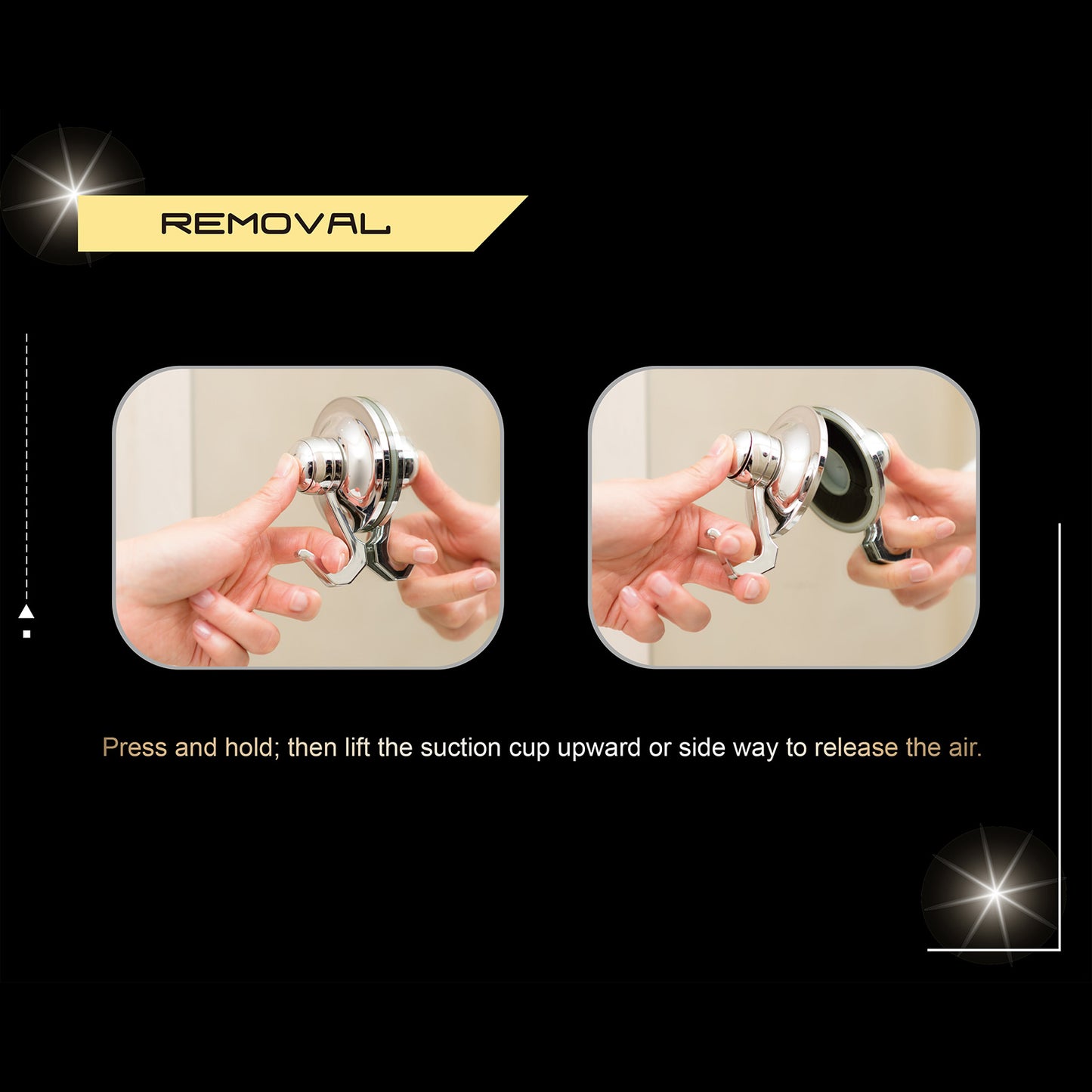 Hair Dryer Holder Removable Suction STAINLESS STEEL