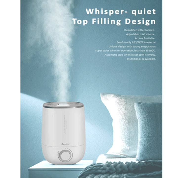 2X SANSAI Air Humidifier Ultrasonic Cool Mist 4.8L WHITE