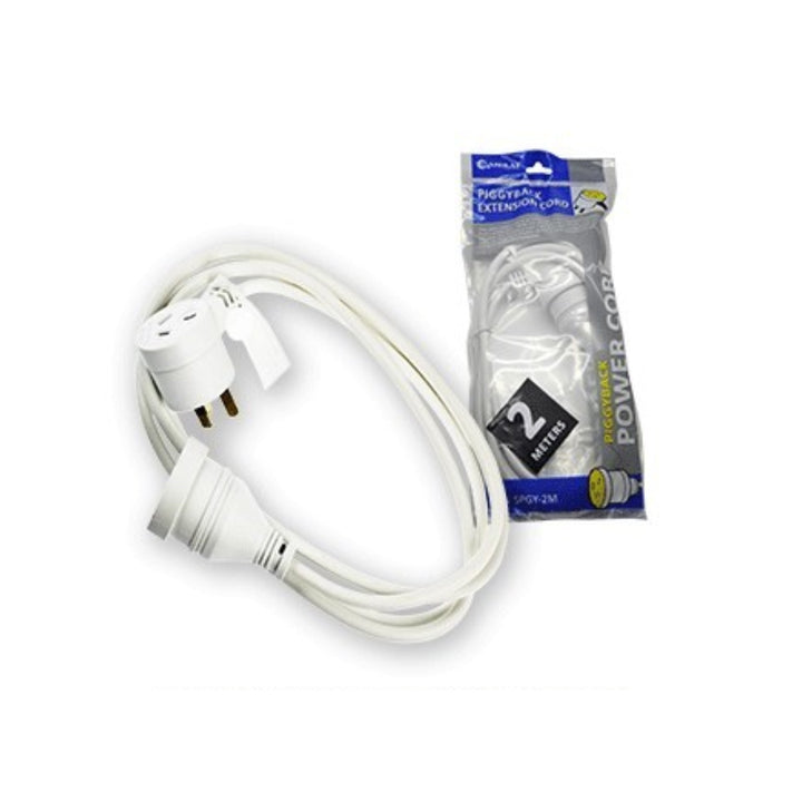 2X Sansai Piggy Back Extension Cord 2 Meters