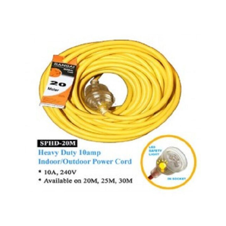 2X Sansai Heavy Duty Indoor/Outdoor Extension Cord 20 Meters