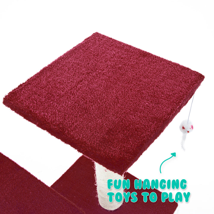 Cat Tree Multi Level Scratcher MONO 69cm RED