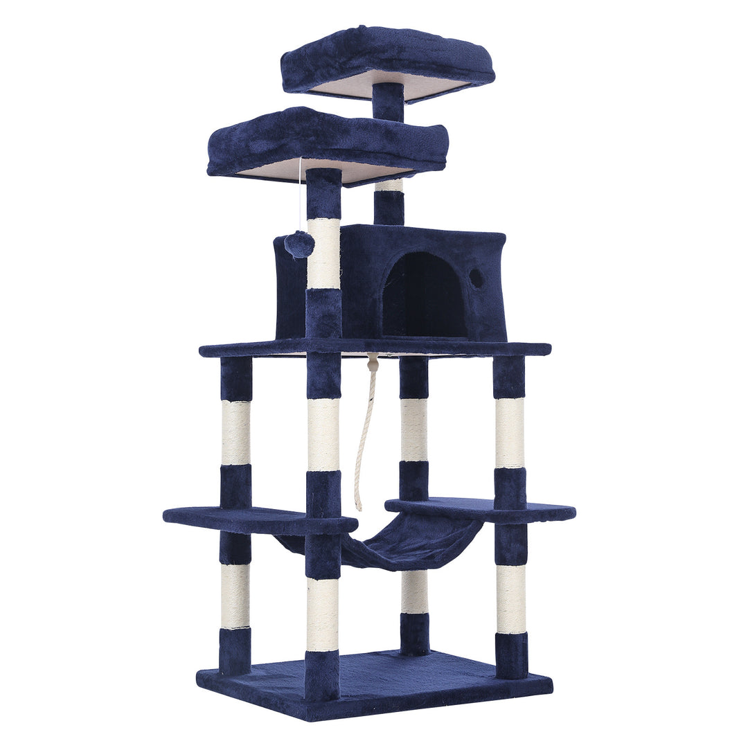 Cat Tree Multi Level Sisal Scratcher WHISKY 145cm Condo House Tower BLUE