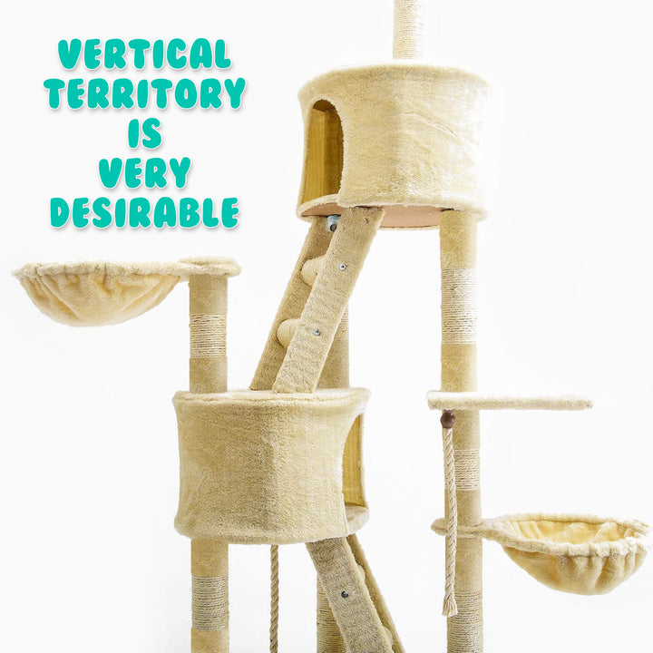 Cat Tree Multi Level Scratcher PARADISE 262cm BEIGE