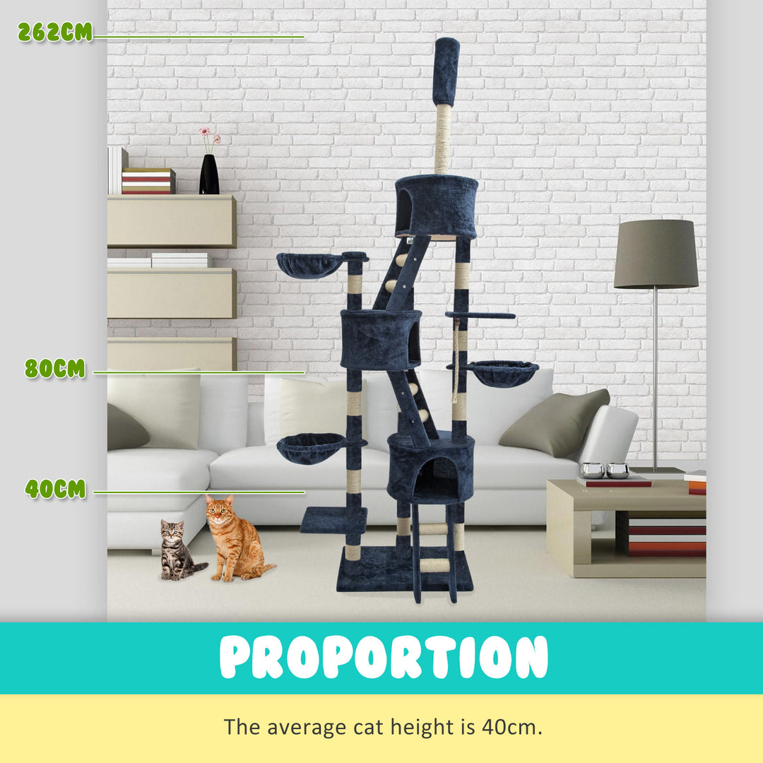 Cat Tree Multi Level Scratcher PARADISE 262cm BLUE