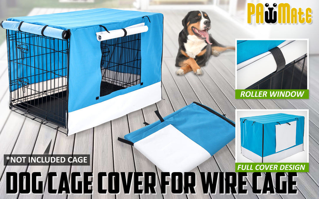 Cage Cover Enclosure for Wire Dog Cage Crate 30in BLUE