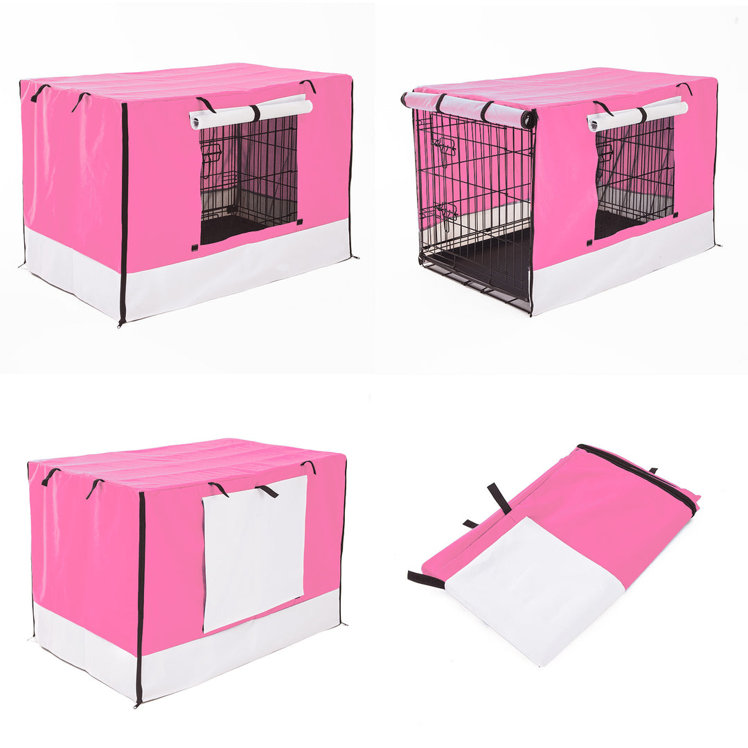 Cage Cover Enclosure for Wire Dog Cage Crate 30in PINK