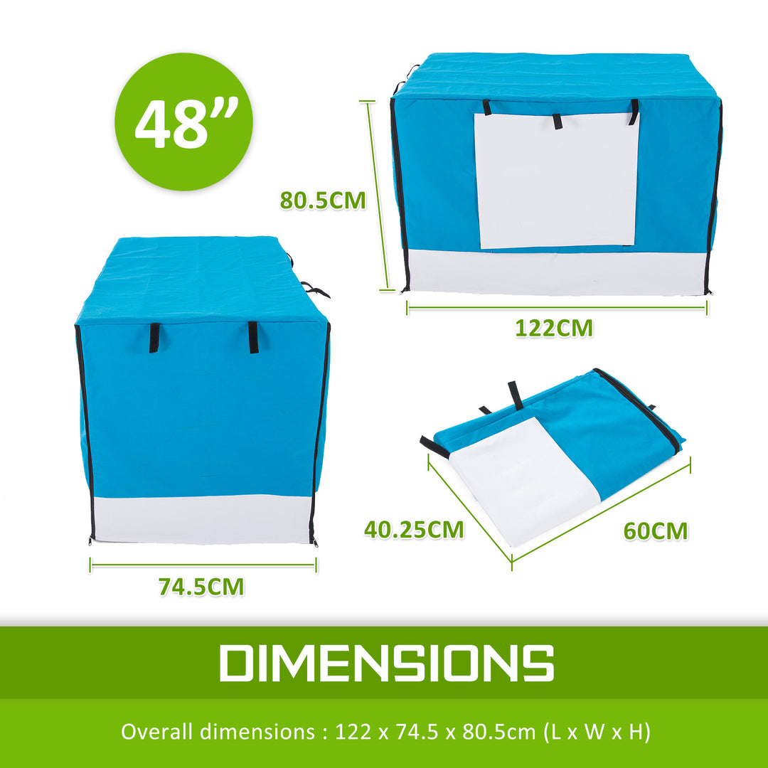 Cage Cover Enclosure for Wire Dog Cage Crate 48in BLUE
