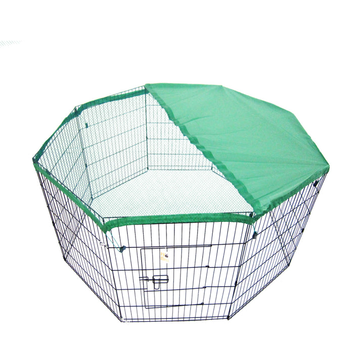 Pet Playpen Foldable Dog Cage 8 Panel 24in with Cover