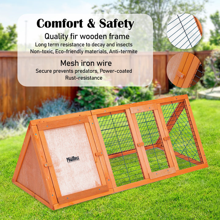 Rabbit Hutch Chicken Coop 118 x 50 x 45cm Triangle Cage Run Ester