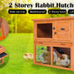 Rabbit Hutch Chicken Coop 92 x 45 x 82cm 2 Storey Cage Run Aria