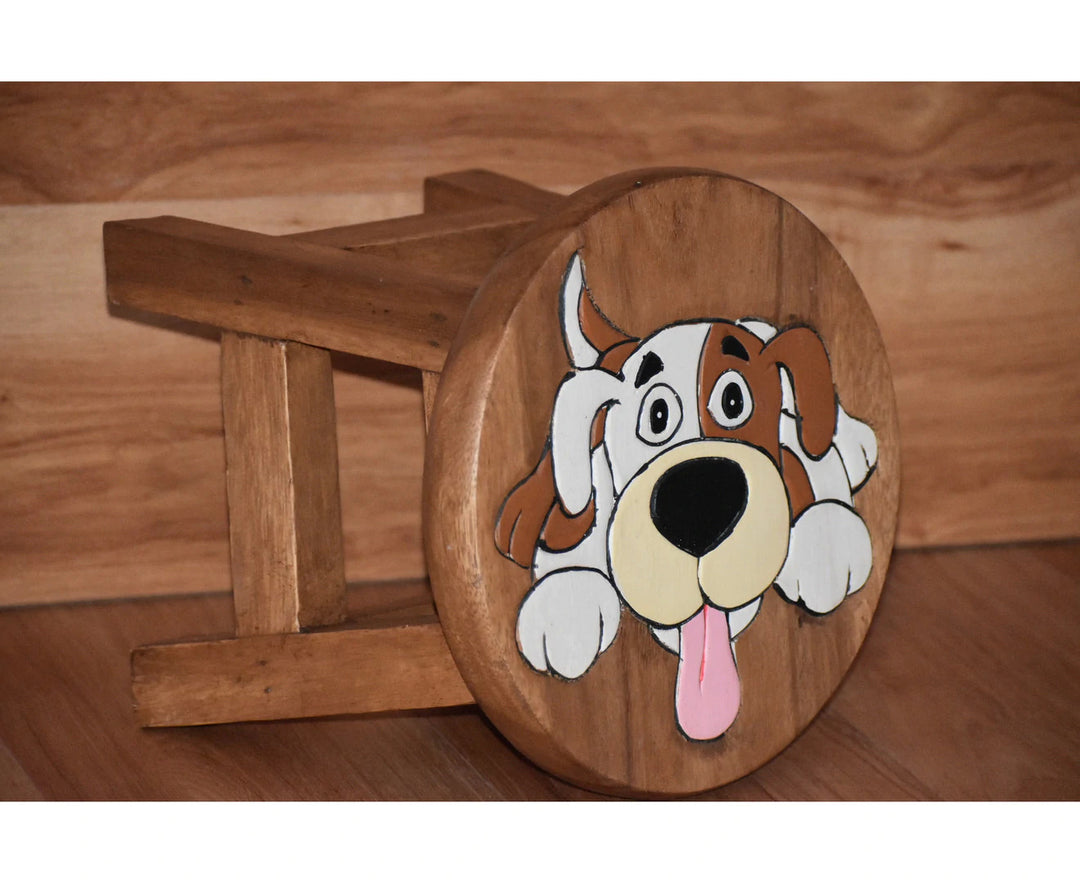 Kids furniture Wooden Stool Puppy Dog Chair Toddlers Step Sitting